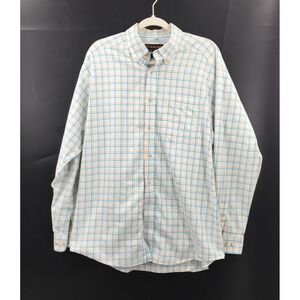 Ariat pro series Blue Orange Yellow Plaid Button Up Long Sleeve Shirt spring L